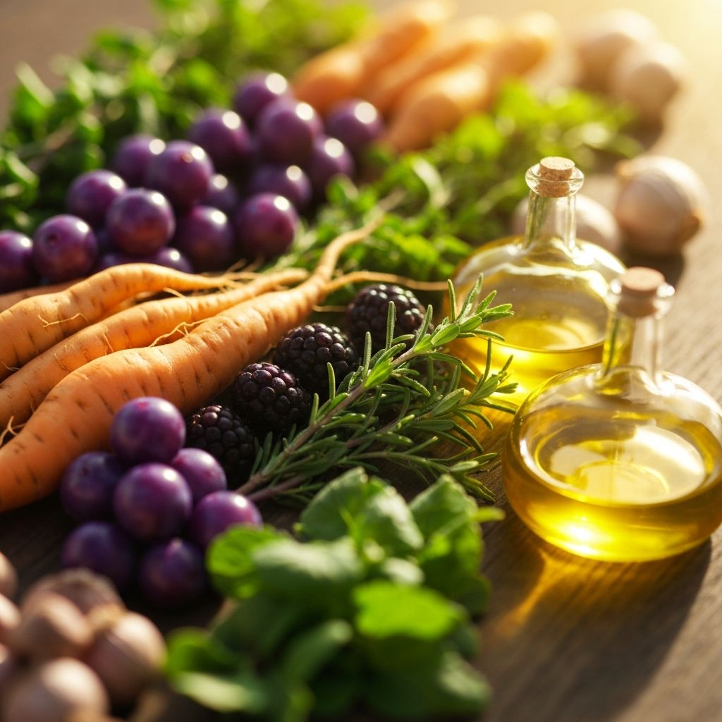 Colorful vibrant plant-based ingredients